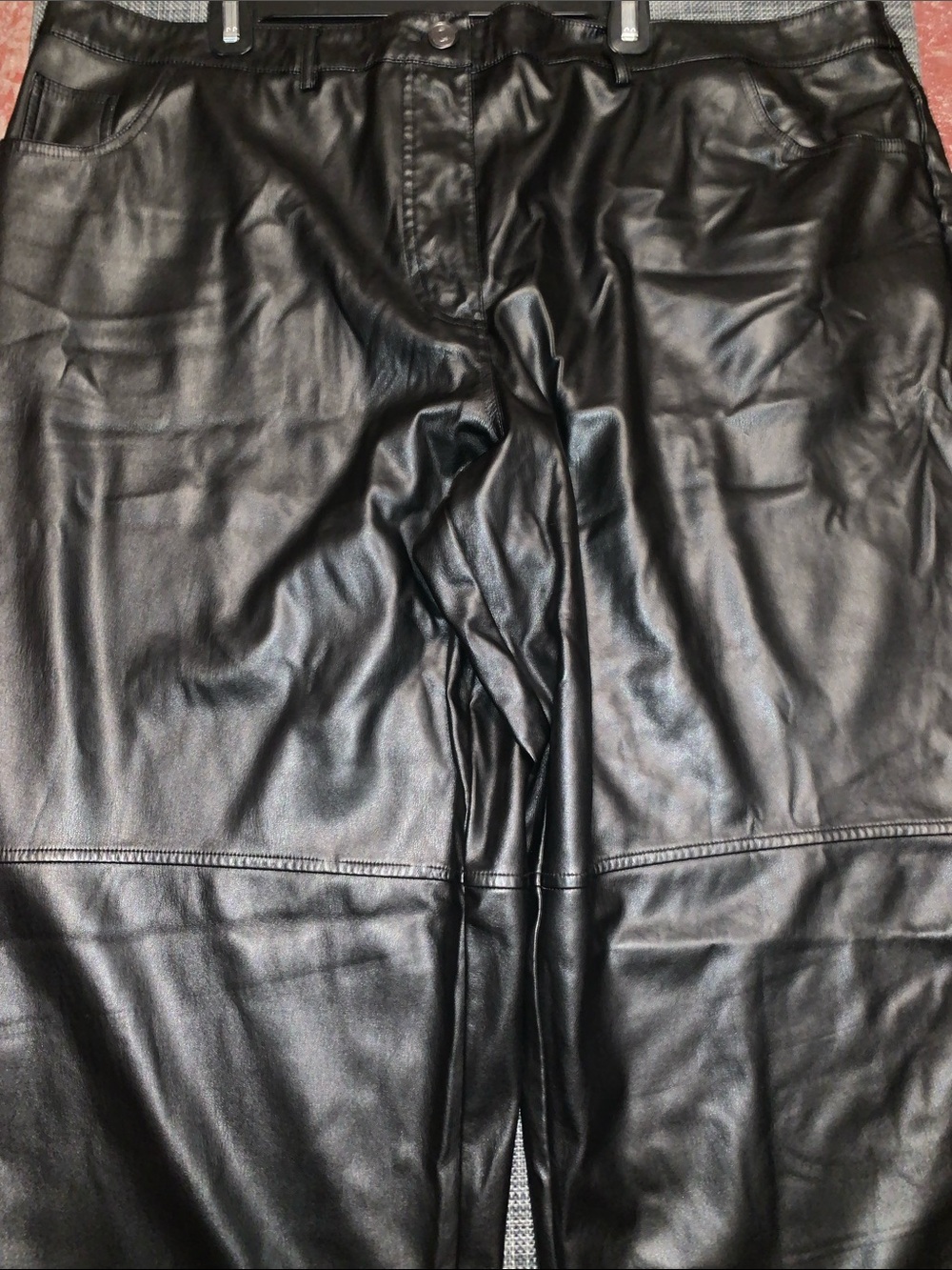 🆕-INTEMPO Fun Black Plus Size Faux Leather Pants for Women